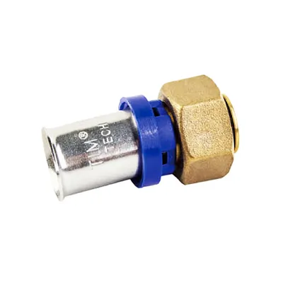 Соединение с НАКИДНОЙ ГАЙКОЙ НГ Ø16х1/2" под конус пресс для металлопластиковых труб Tim F-S1602F（A）