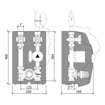 Группа насосная Ду32, без насоса Elsen SmartBox 6.5 EFG32.01