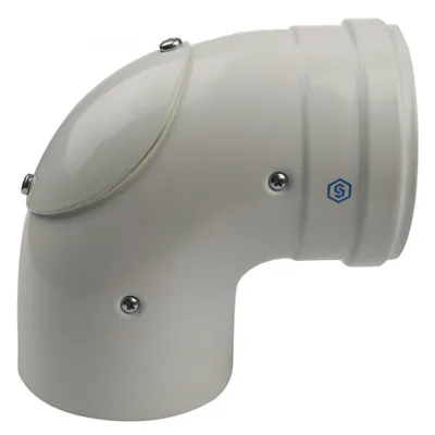 Отвод дымохода коаксиальный конденсационный 90° Ø60/100 мм с ревизией PP-FE п/м Stout SCA-8610-010090