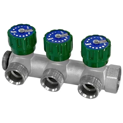 Коллектор Elsen 3/4"х3/4" ЕК с регулирующими вентилями, Tin