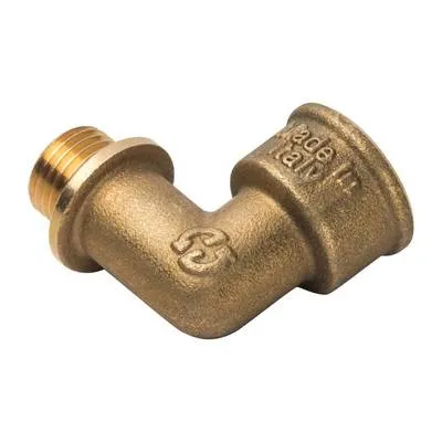 Угол латунный внутренняя/наружная резьба с упором Stout