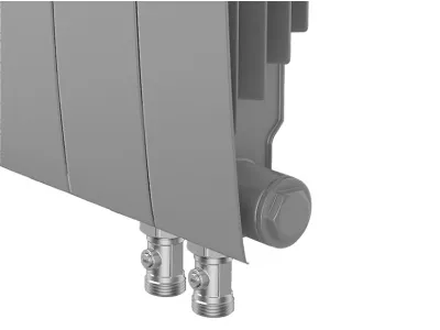 Радиаторы Royal Thermo BiLiner 350 Silver Satin VR биметаллический, серебристый нижнее правое подключение