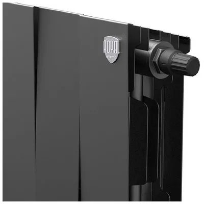 Радиаторы Royal Thermo PianoForte 200 Noir Sable VDR биметаллические, чёрные нижнее правое подключение
