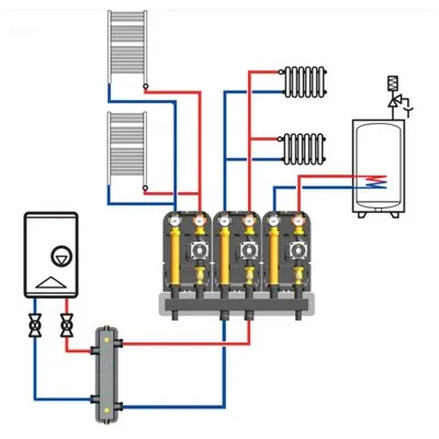 Насосная группа с прямым контуром Ду20 в теплоизоляции (без насоса) Stout SDG-0001-002001