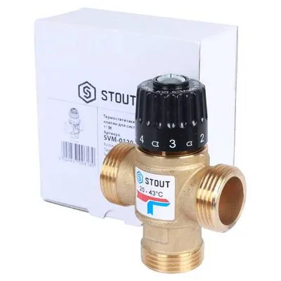 Термостатический клапан с боковым смешением 1" НАР Kvs=1,6 м³/час Stout SVM-0120