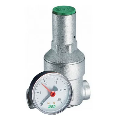 Регулятор давления воды ВР-ВР 1/2" Ру 1-6 бар с манометром Хром FAR FA 2855 12