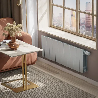 Радиаторы Royal Thermo PianoForte 300 Silver Satin VDR биметаллические, серебристые нижнее правое подключение