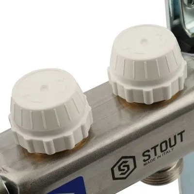 Коллекторная группа для отопления Stout на 3 выхода из нержавеющей стали SMS-0922-000003