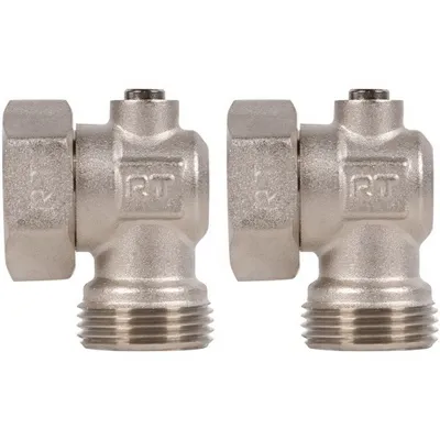 Набор нижнего подключения радиатора евроконус-евроконус 3/4" УГЛОВОЙ раздельный Royal Thermo НС-1353996