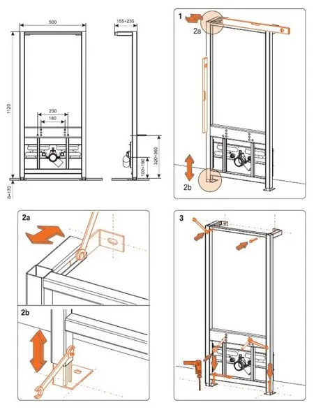Инсталляция для биде Elsen h=1120 EINB500.1120