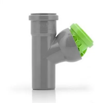 Тройник для внутренней канализации Leo Minor Ø50х50/45°-88 с регулируемым углом TN5 (серый)