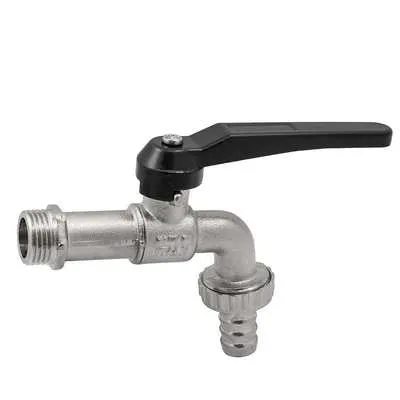 Кран водоразборный со штуцером 1/2" флажок Никель Elsen EV94.1212