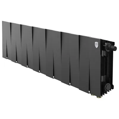 Радиаторы Royal Thermo PianoForte 200 Noir Sable VDR биметаллические, чёрные нижнее правое подключение