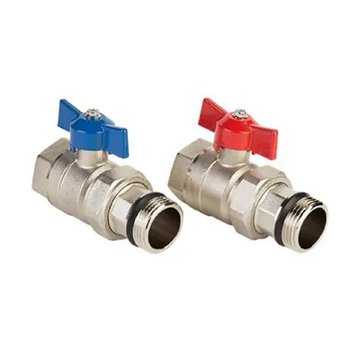 Шаровые краны без термометра для коллектора (комплект 2 штуки) MVI