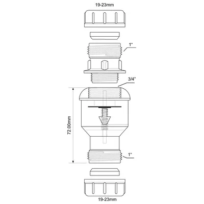 Клапан обратный 3/4"х19-23 мм вертикальный с функцией сухого гидрозатвора, белый McAlpine CONVALVE