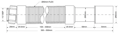 Гофра для сифона 11/4"х40/50 L=290-500 мм McAlpine MRMF105S