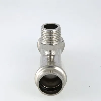 Тройник с НАРУЖНОЙ резьбой НР Ø28х3/4"х28 (ПРЕСС-нержавейка) Valtec VTi.933.I.280528