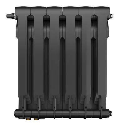 Радиаторы Royal Thermo BiLiner 500 Noir Sable VDR биметаллические, чёрные нижнее правое подключение