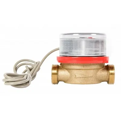 Счётчик для горячей и холодной воды 1/2" импульсный 80 мм со сгонами Декаст ВСКМ-15 02-15-254