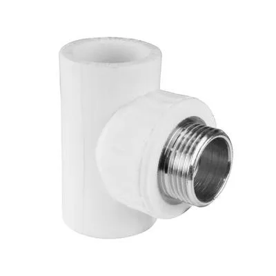 Тройник полипропиленовый с наружной резьбой Valfex белый