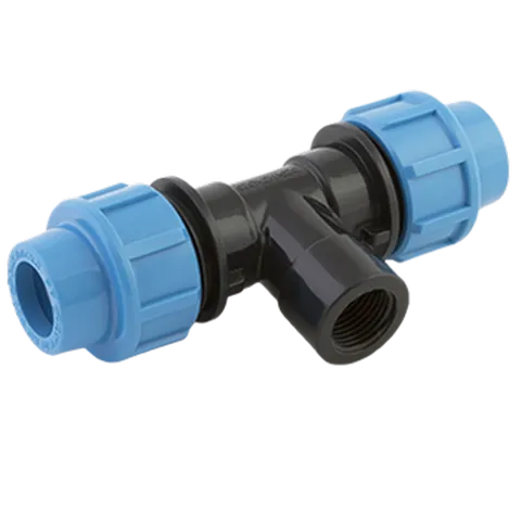 Тройник обжимной пластиковый для труб ПНД с внутренней резьбой Джилекс