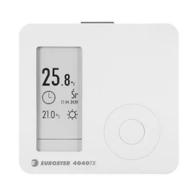 Euroster Термостат с недел. програм. упр. 4040 TXRXG белый беспроводной с розеткой