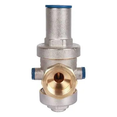 Регулятор давления воды ВВ 1" Ру=1-5,5 бар PN25 поршневой с отводом под манометр Никель Stout SVS-1008-000025