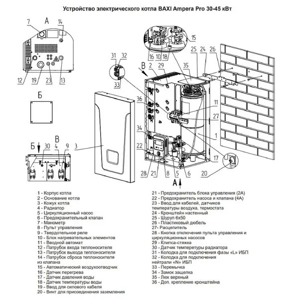 Котёл электрический настенный Baxi Ampera Pro 36 E8403336--