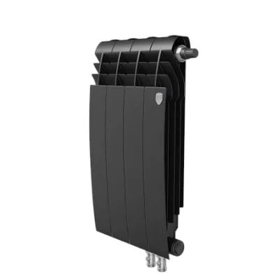 Радиаторы Royal Thermo BiLiner 500 Noir Sable VR биметаллические, чёрные нижнее правое подключение
