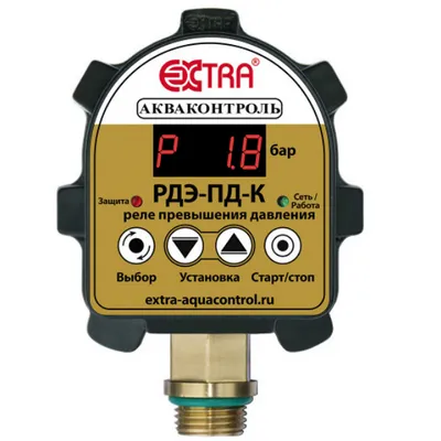 Реле защиты электронное РДЭ-3ПДК-1,5 кВт-5% НАР 1/2" с паролем от превышения давления Extra Акваконтроль 4407360000