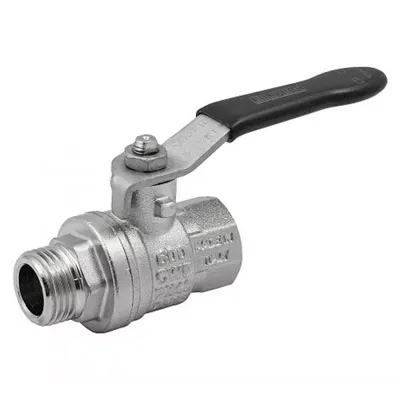 Кран шаровой внутренняя/наружная резьба ВН 11/4" усиленный флажок Никель Elsen Strong T EV114.2101