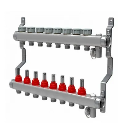 Группа коллекторная для тёплого пола Royal Thermo на 8 выходов с расходометрами RTE 52.108