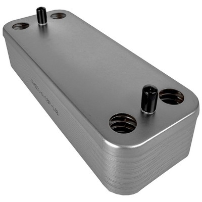 Теплообменник вторичный 16 пластин для котлов Ariston 65104333 1（17b1901626）Ariston Uno 995945 Beretta К8036, R8037Biasi BI1001101, BI1181122 E.C.A 7006991269 ELECTROLUX BI1181122 AA1011 Ferroli（)3
