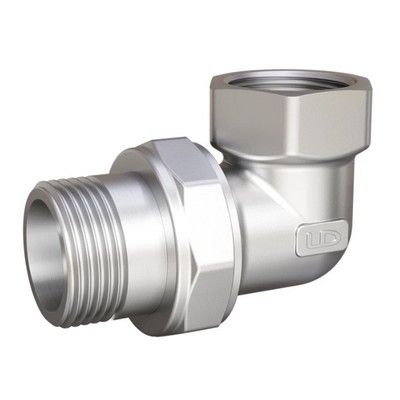 Американка латунная угловая внутренняя/наружная резьба под конус никелированная LD Pride