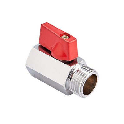 Кран шаровой латунный вн-НАР резьба 1/2", ручка-флажок, хром MVI Premium MINI BV.466.04