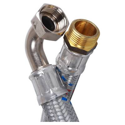 Гибкая подводка угловая для воды 1" гайка-штуцер сталь нержавеющая Stout