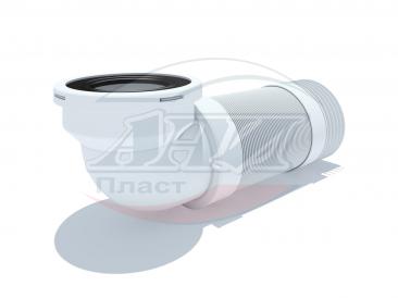 Гофра для унитаза Ø100 L=260-540 мм с гофрированным окончанием угол 90° АНИ пласт К729R