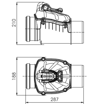 Клапан обратный канализационный Karmat Ø110 ZB110