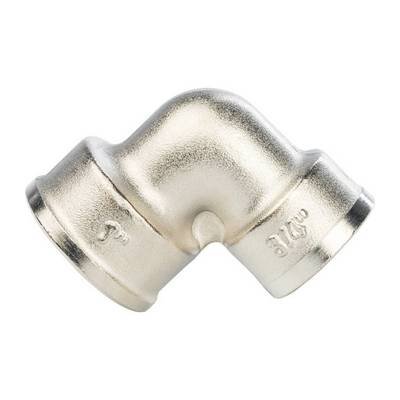 Угол латунный переходной внутренняя резьба никелированный Stout