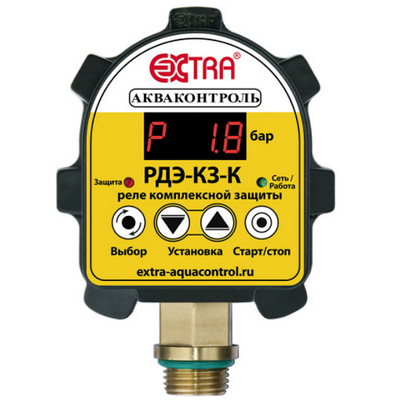 Реле защиты электронное РДЭ-3КЗК-2,2 кВт-5% НАР 1/2" с паролем по давлению Extra Акваконтроль 4207360000