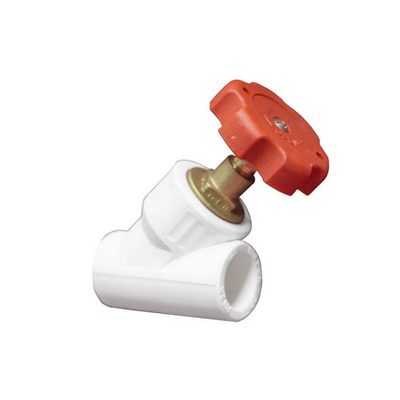 Вентиль полипропиленовый внутренний/внутренний косой Valfex белый
