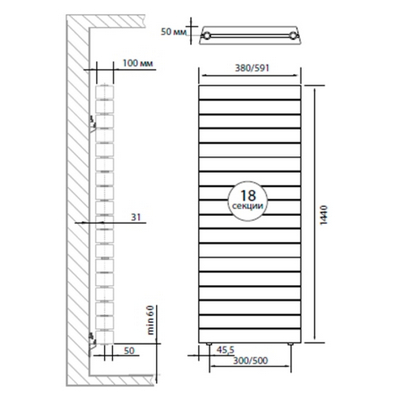 Радиаторы Royal Thermo PianoForte Tower 500 Bianco Traffico биметаллические, белые боковое подключение