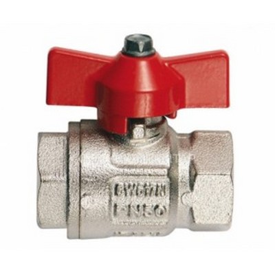 Кран шаровой латунный вн-вн резьба, ручка-бабочка, никель Itap Ideal