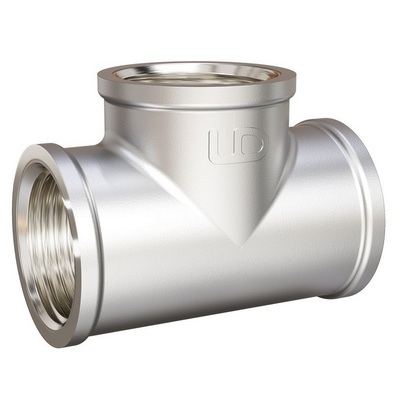 Тройник латунный с внутренней резьбой никелированный LD Pride