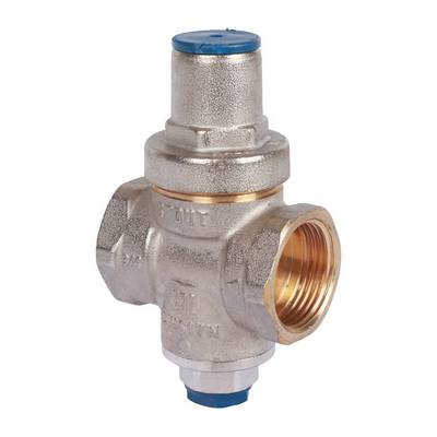 Регулятор давления воды ВВ 3/4" Ру=1-5,5 бар PN16 поршневой с отводом под манометр Никель Stout SVS-1010-000020