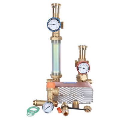 Насосная группа с теплообменником 34 пластины Ду25 в теплоизоляции (без насоса) Stout SDG-0038-342501