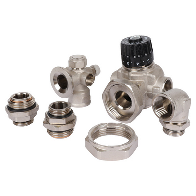 Смесительный узел для тёплого пола 30-60 °С (без насоса) Никель Stout SDG-0120-001000