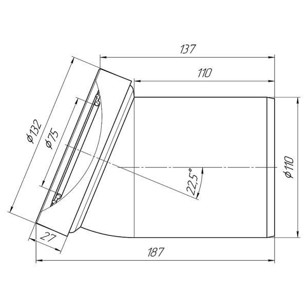 Труба фановая Ø110х22,5° АНИ пласт W2220
