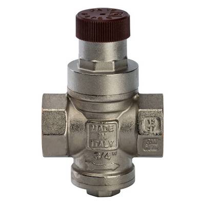 Регулятор давления воды ВВ 3/4" Ру=1-4 бар PN16 поршневой без отвода под манометр Никель Stout SVS-0009-000020