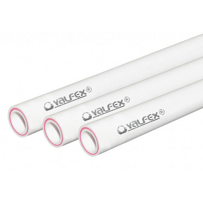 Труба полипропиленовая армированная стекловолокном Valfex PN20 белая ппр штанга 2м(цена за 1м)